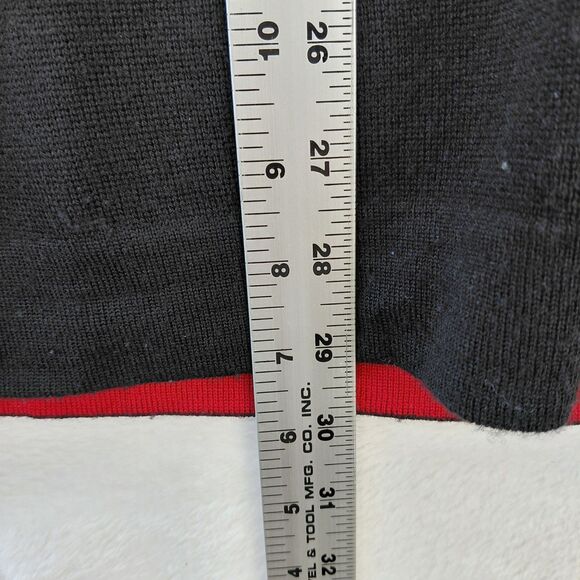 Eddie Bauer Sport Sweater Men Large Tall Black 1/4 Zip Merino Wool Nordic Ski - Picture 8 of 10